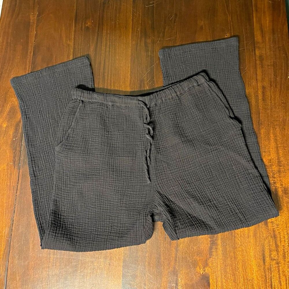 Philosophy Republic Clothing Women’s Black Cotton Knit Relaxed Straight Pants L